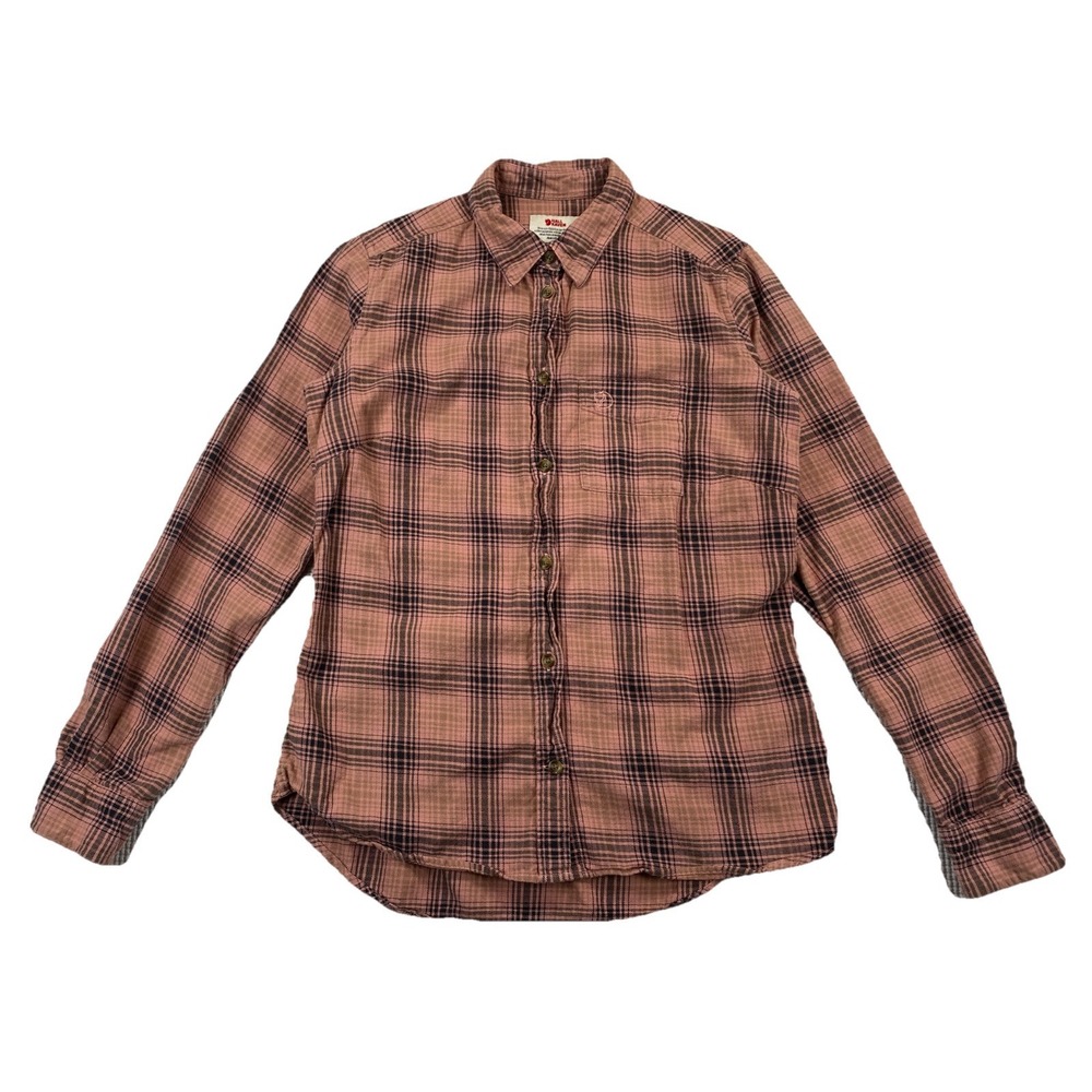 Fjallraven Women's Small Kiruna Flannel Shirt Pink Plaid Rare Sample